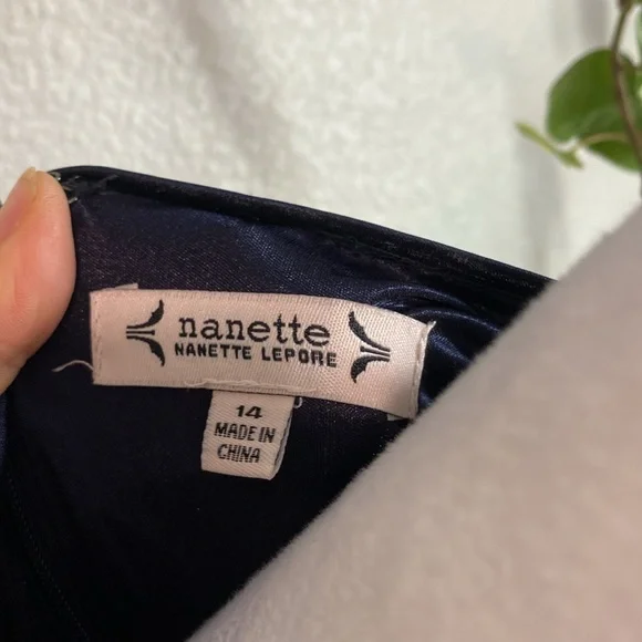 Nanette Lepore Blue Sequin Wrap Dress with Bishop Sleeves, New Size‎ 14 - Picture 3 of 13